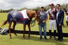 Best Playing Pony - Open Kattia, played and owned by Facundo Pieres, presented by USPA CEO Robert Puetz, and pictured with Javier Fiel ©United States Polo AssociationDavid Lominska